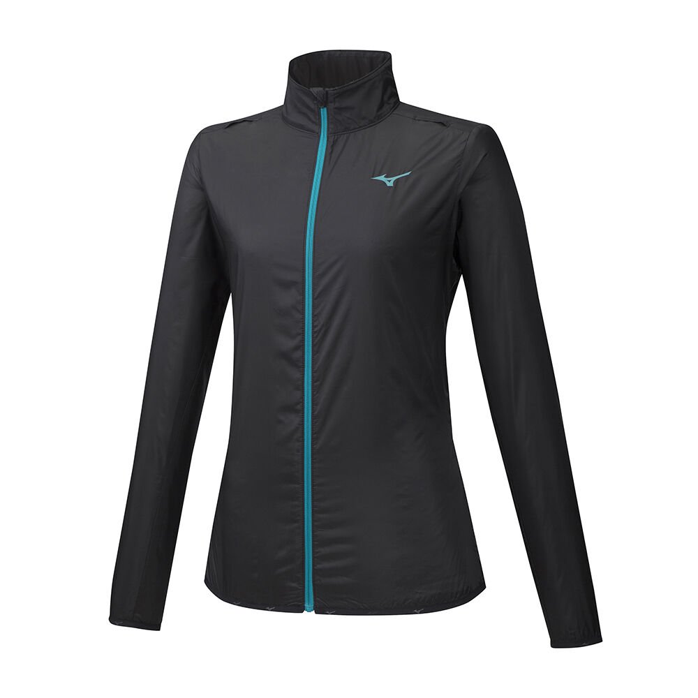 Women's Mizuno Jackets Black Hineri Pouch Apparel - J2GE972009